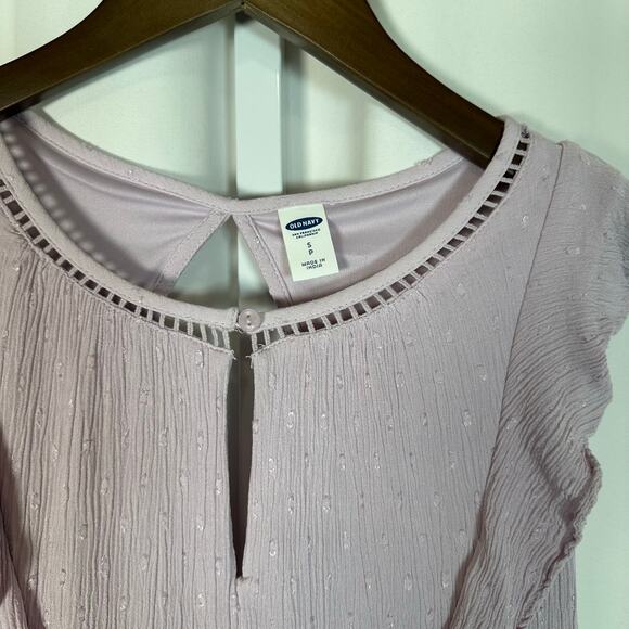 Old Navy Lilac Swiss Dot Waist Defined Sleeveless Midi Dress‎ Sz S Romantic - Picture 2 of 7